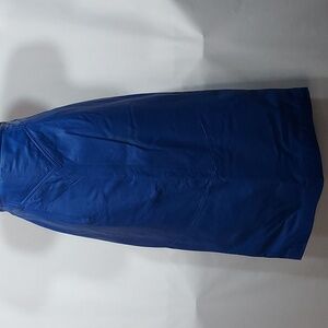 Elegant Blue Leather Pencil Skirt